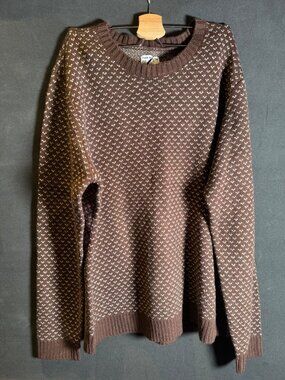 NWOT Frank & Oak Brown Pattern Soft Warm Wool Sweater 2XL